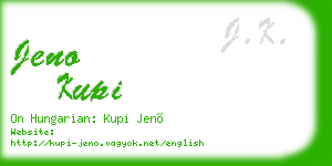 jeno kupi business card